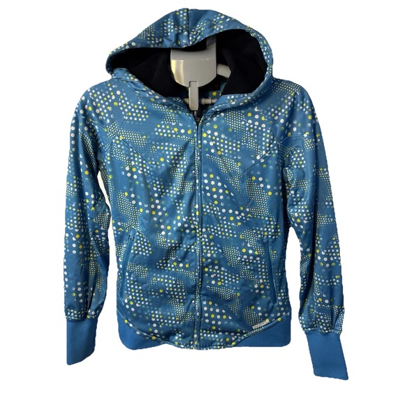 Rossingol Tops - Rossingol Hoodie Lightweight Soft-Shell Jacket Women's M Full-Zip Blue Polka Dot